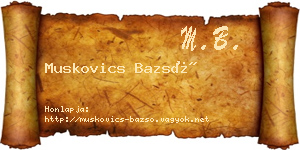 Muskovics Bazsó névjegykártya